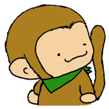 The little monkey wear a green bandana sticker #9519296