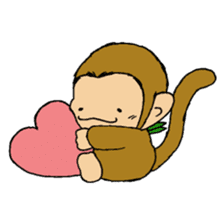 The little monkey wear a green bandana sticker #9519298