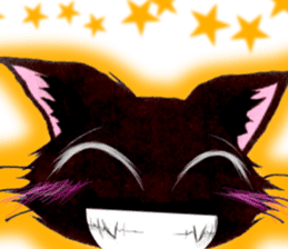Lot with black cat cartoon-style speech sticker #9524783