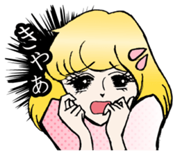 Girls' comic style sticker. sticker #9526746