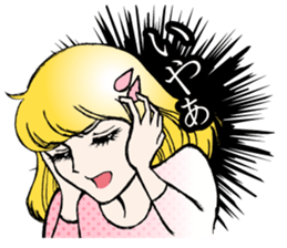 Girls' comic style sticker. sticker #9526747