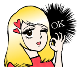 Girls' comic style sticker. sticker #9526754