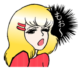 Girls' comic style sticker. sticker #9526755