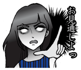 Girls' comic style sticker. sticker #9526757