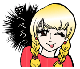 Girls' comic style sticker. sticker #9526758