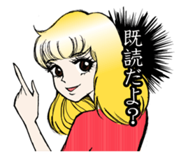 Girls' comic style sticker. sticker #9526759