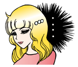 Girls' comic style sticker. sticker #9526762