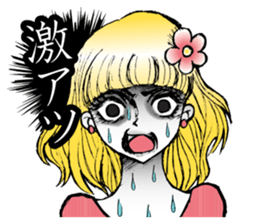 Girls' comic style sticker. sticker #9526770