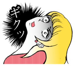 Girls' comic style sticker. sticker #9526771