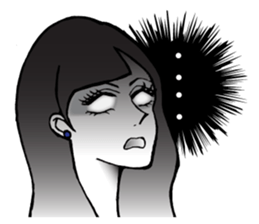 Girls' comic style sticker. sticker #9526772