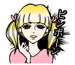 Girls' comic style sticker. sticker #9526779