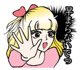 Girls' comic style sticker. sticker #9526782