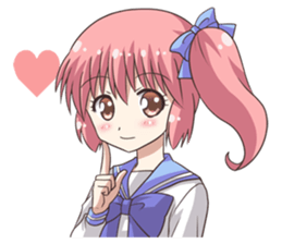 Sticker of an docile high school girl sticker #9534909