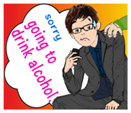 English version of the glasses man sticker #9535234