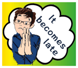 English version of the glasses man sticker #9535239