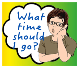 English version of the glasses man sticker #9535251