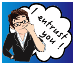 English version of the glasses man sticker #9535256