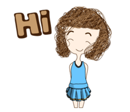 Children curly hair sticker #9535744