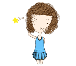 Children curly hair sticker #9535748