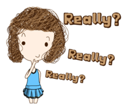 Children curly hair sticker #9535752