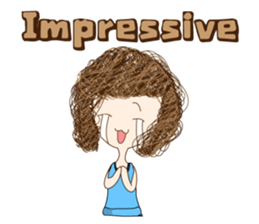 Children curly hair sticker #9535754