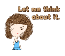 Children curly hair sticker #9535759