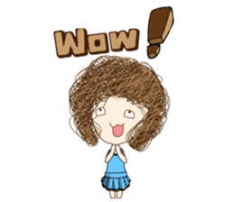 Children curly hair sticker #9535761