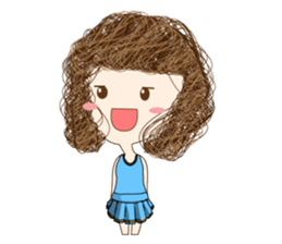 Children curly hair sticker #9535769