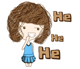 Children curly hair sticker #9535770