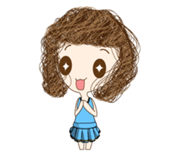 Children curly hair sticker #9535771