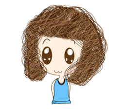 Children curly hair sticker #9535772