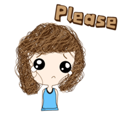 Children curly hair sticker #9535773