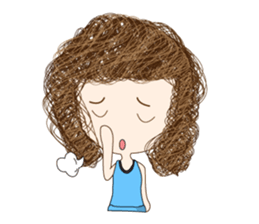 Children curly hair sticker #9535776