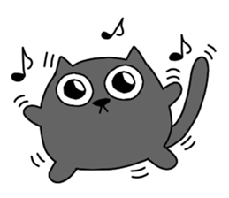 Spherical black cat  2 sticker #9536629