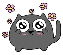 Spherical black cat  2 sticker #9536630