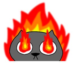 Spherical black cat  2 sticker #9536636