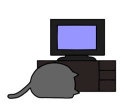 Spherical black cat  2 sticker #9536652