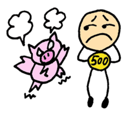 Pig who brings good luck sticker #9539353