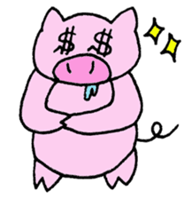 Pig who brings good luck sticker #9539365