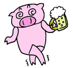 Pig who brings good luck sticker #9539368