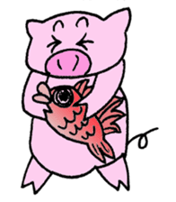 Pig who brings good luck sticker #9539382