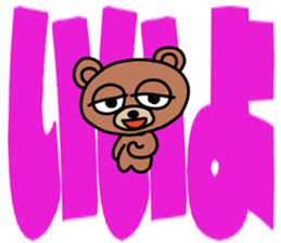 kitten,bunny,bear with big letter sticker #9541868