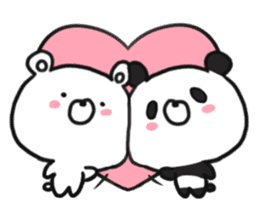 bear & panda with LOVE sticker #9542784