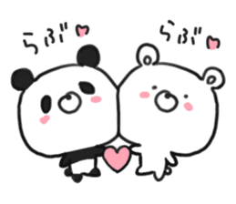bear & panda with LOVE sticker #9542785
