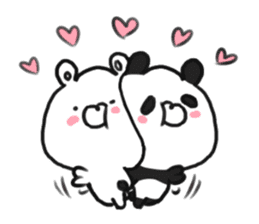 bear & panda with LOVE sticker #9542786