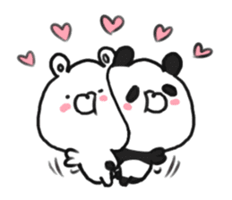 bear & panda with LOVE sticker #9542786