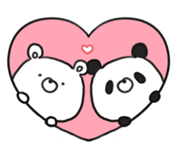bear & panda with LOVE sticker #9542787
