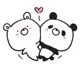 bear & panda with LOVE sticker #9542790