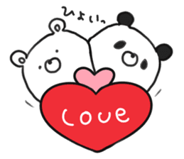 bear & panda with LOVE sticker #9542792