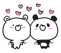 bear & panda with LOVE sticker #9542793
